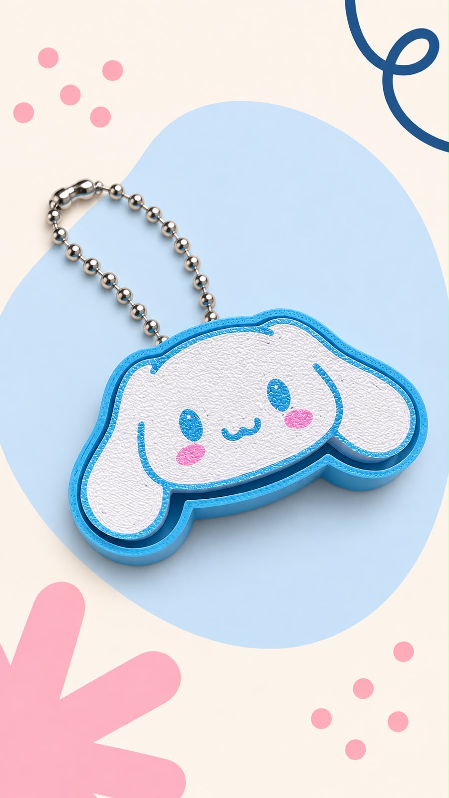 Chaveiro Cinnamoroll (clicker) com personagem