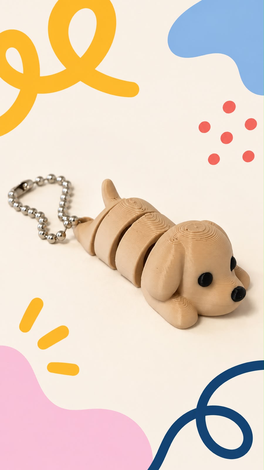 Chaveiro de cachorro bege