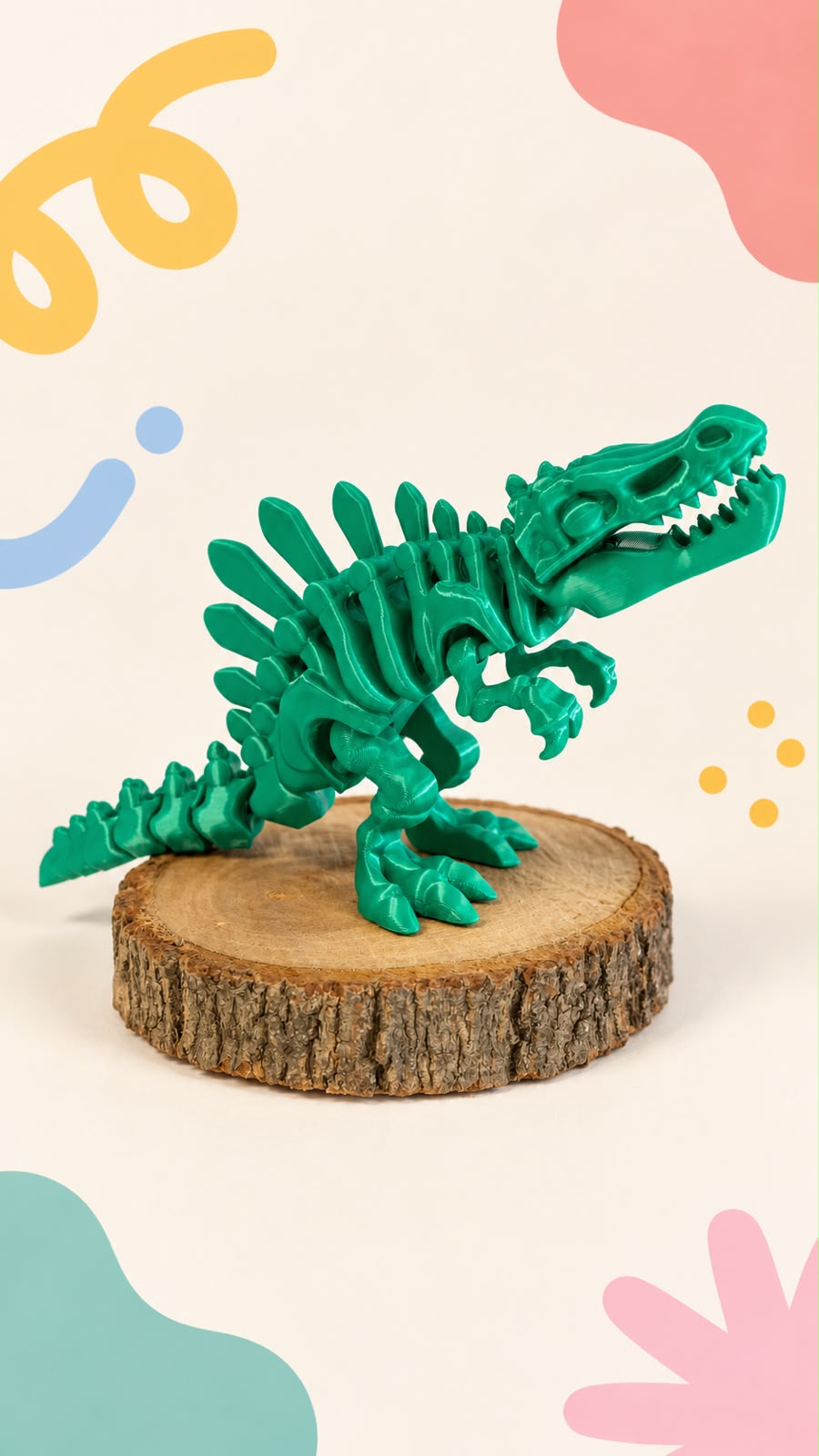 Dinossauro Espinossauro Articulado verde
