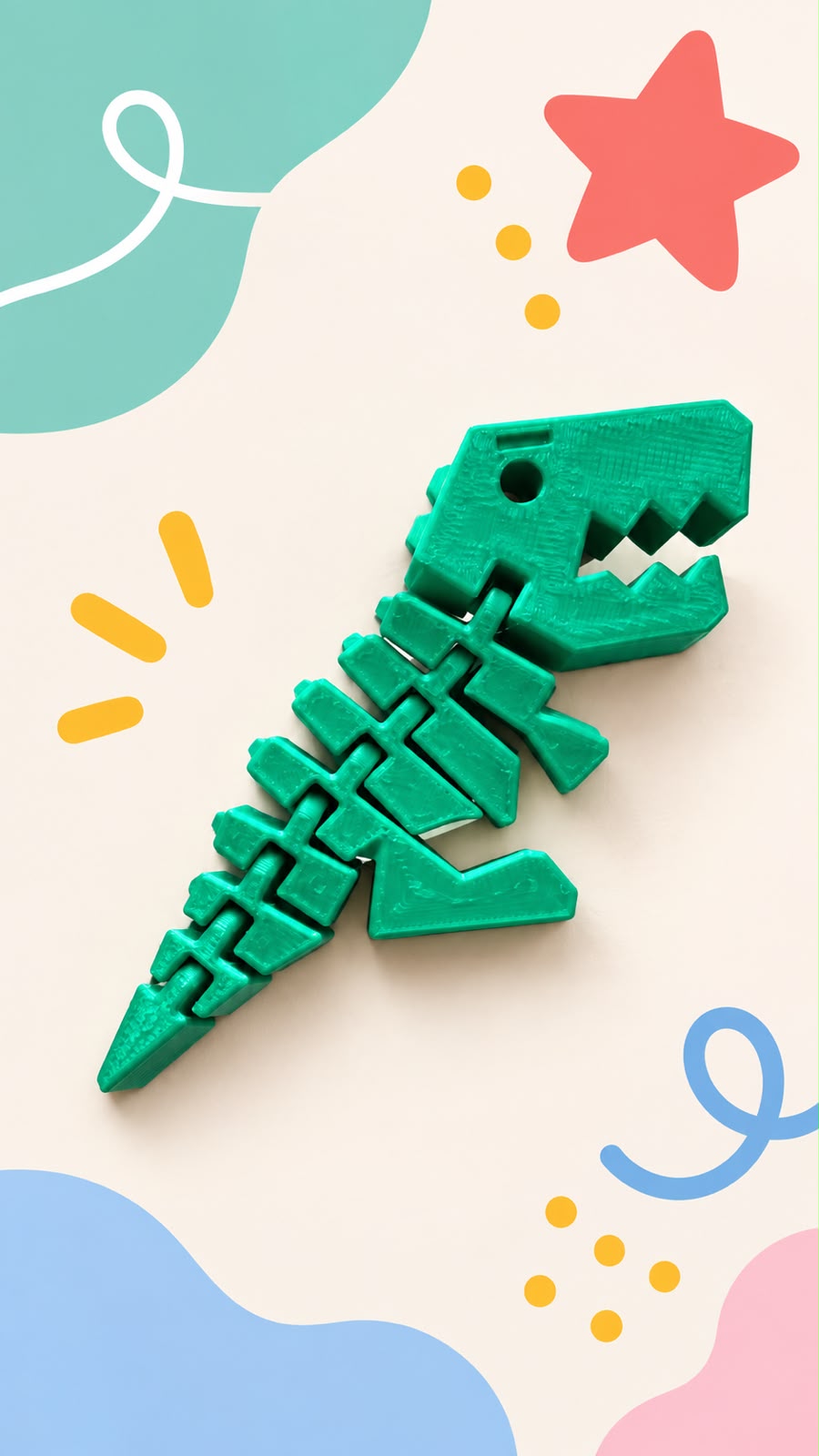 Chaveiro Dinossauro Articulado verde
