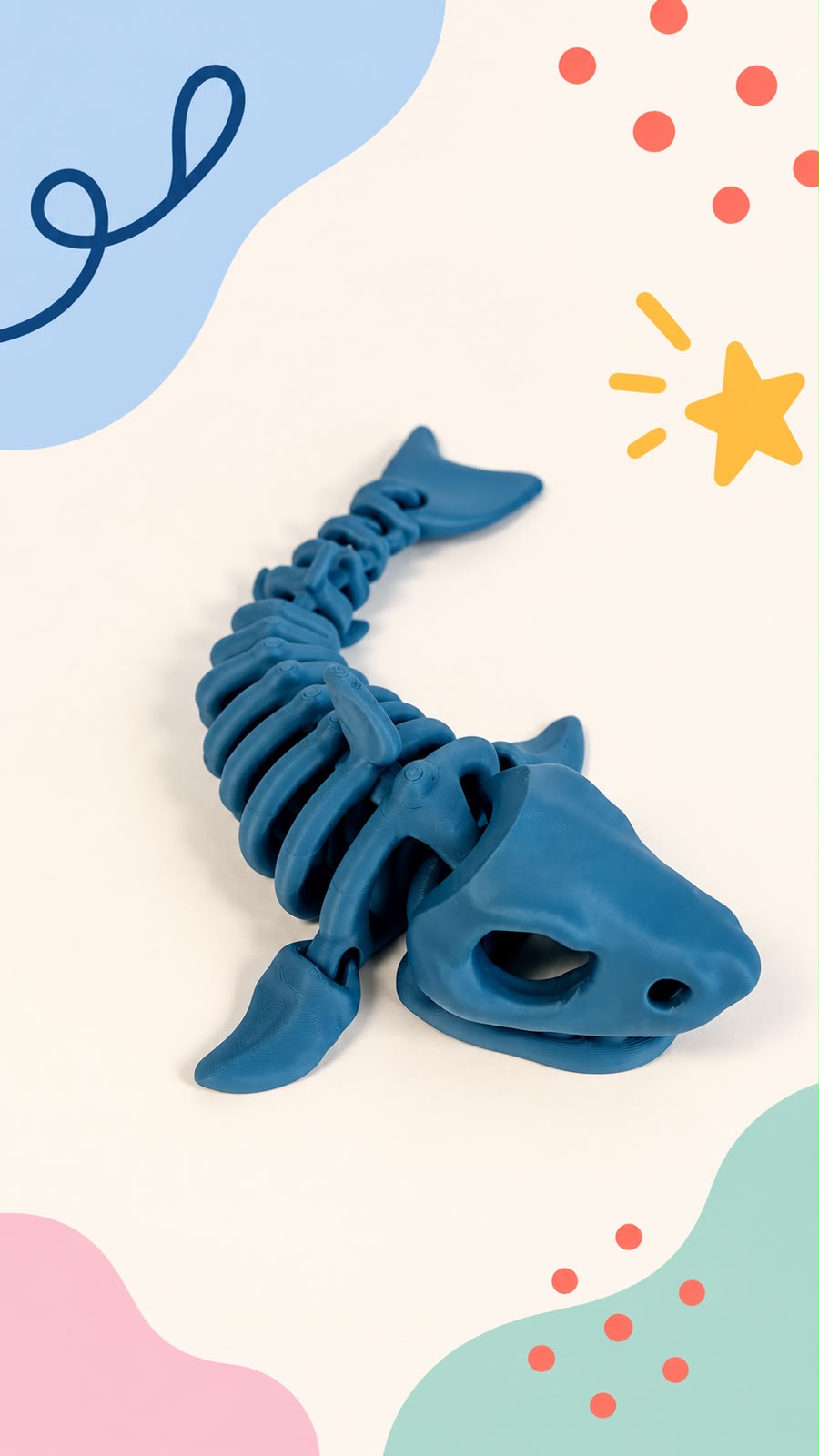 Tubarão (Esqueleto) Articulado azul